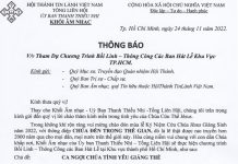 UB.TTN: Thông Báo V/v Tham Dự Chương Trình Bồi Linh – Thông Công Các Ban Hát Lễ Khu Vực Tp.HCM