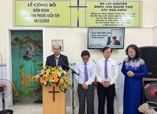 TP. HCM: Công Bố Quyết Định Thành Lập Điểm Nhóm Tin Lành Phước Kiển Tây