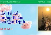 Thầy Tế Lễ Thượng Phẩm Theo Quy Định – 13/1/2023
