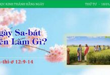 Ngày Sa-bát Nên Làm Gì? – 18/1/2023