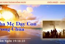 Cha Mẹ Dạy Con Trong Chúa – 19/3/2023