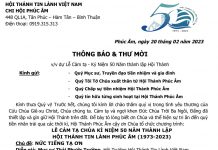 Thông Báo & Thư Mời V/v Dự Lễ Kỷ Niệm 50 Năm Thành Lập HTTL Phúc Âm