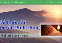 Để Luôn Có Quyết Định Đúng – 22/4/2023