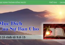 Mục Đích Của Sự Ban Cho – 24/4/2023