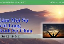 Làm Mọi Sự Với Lòng Kính Sợ Chúa – 27/4/2023