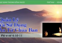 Quản Lý Và Sử Dụng Ân Tứ Chúa Ban – 3/4/2023