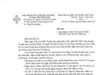 UB. Truyền Giáo – TLH Thông Báo V/v Ngày Truyền Giáo Của Hội Thánh Tin Lành Việt Nam & Kêu Gọi Lạc Hiến