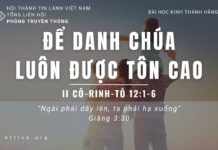 Để Danh Chúa Luôn Được Tôn Cao – 24/6/2023