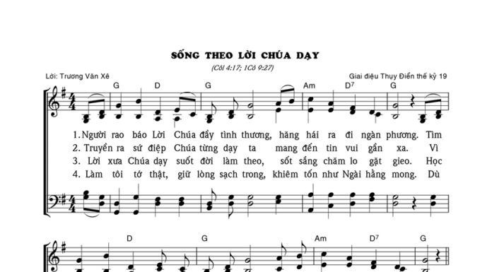 Bài hát: Sống Theo Lời Chúa Dạy