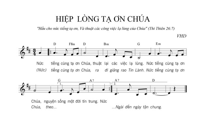 Bài hát: HIỆP LÒNG TẠ ƠN CHÚA
