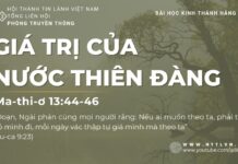 Giá Trị Của Nước Thiên Đàng – 22/7/2023
