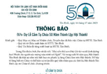 Thông Báo V/v Dự Lễ Cảm Tạ Chúa 50 Năm Thành Lập HTTL Tân Bình