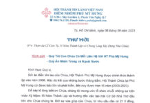 Thông Báo & Thư Mời V/v Tham Dự Lễ Cảm Tạ 15 Năm Thành Lập HTTL Điểm Nhóm Phú Mỹ Hưng