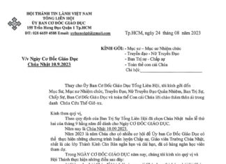 Thông Báo V/v Ngày Cơ Đốc Giáo Dục – Chúa Nhật 10/09/2023