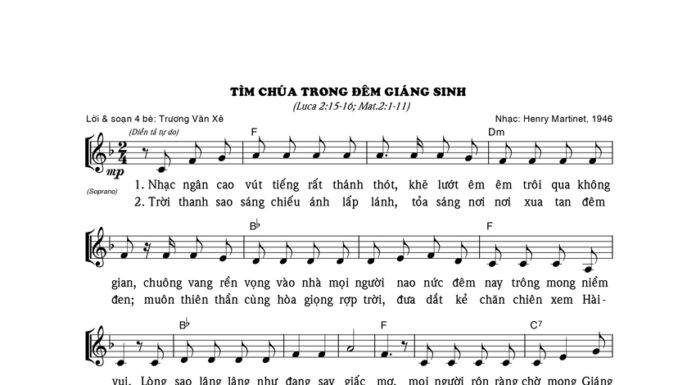 Bài Hát Truyền Giảng Giáng Sinh: TÌM CHÚA TRONG ĐÊM GIÁNG SINH