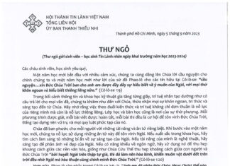 UB. Thanh Thiếu Nhi: Thư Ngỏ Gởi Sinh Viên – Học Sinh Tin Lành Nhân Ngày Khai Trường Năm Học 2023 – 2024