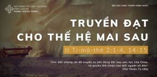 Truyền Đạt Cho Thế Hệ Mai Sau – 4/12/2023