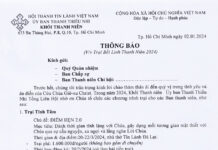UB.TTN – Thông Báo V/v Trại Bồi Linh Thanh Niên 2024