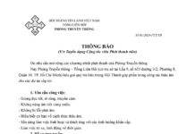 Phòng Truyền thông – Tổng Liên Hội: Thông Báo V/v Tuyển Dụng Cộng Tác Viên Phát Thanh Viên