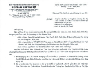 VTKTH – Thông Báo Tuyển Sinh Trung Cấp Thần Học – Lớp T8 (Dành cho các ứng viên thuộc Khu vực Tp.HCM và các Tỉnh/Thành lân cận)