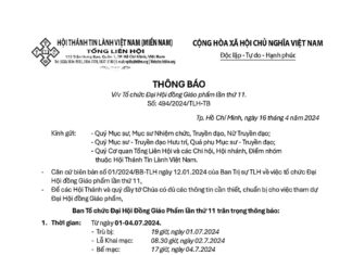 Thông Báo V/v Tổ Chức Đại Hội Đồng Giáo Phẩm Lần Thứ 11