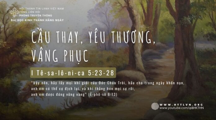 Cầu Thay, Yêu Thương, Vâng Phục – 31/5/2024