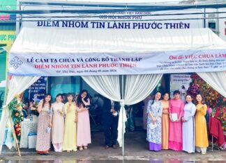 TP. HCM: Thành lập Điểm Nhóm Tin Lành Phước Thiện