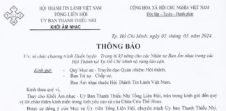 UB.TTN – Thông Báo V/v Tổ Chức Chương Trình Huấn Luyện Trang Bị Kỹ Năng Cho Các Nhân Sự Ban Âm Nhạc Trong Các Hội Thánh Tại Tp.HCM và Vùng Lân Cận