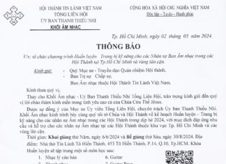 UB.TTN – Thông Báo V/v Tổ Chức Chương Trình Huấn Luyện Trang Bị Kỹ Năng Cho Các Nhân Sự Ban Âm Nhạc Trong Các Hội Thánh Tại Tp.HCM và Vùng Lân Cận