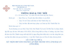 Thông Báo & Thư Mời V/v Lễ Cảm Tạ Chúa – Kỷ Niệm 100 Năm Thành Lập HTTL Đại An