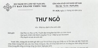 UB.Thanh Thiếu Nhi: Thư Ngỏ V/v Nhà Trọ Dành Cho Sinh Viên