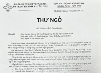 UB.Thanh Thiếu Nhi: Thư Ngỏ V/v Nhà Trọ Dành Cho Sinh Viên