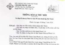 Thông Báo & Thư Mời: V/v Dự Lễ Cảm Tạ Chúa Kỷ Niệm 80 Năm Thành Lập HTTL Phước Lợi