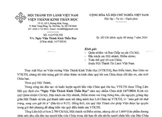 Thông Báo V/v Ngày Viện Thánh Kinh Thần Học (Chúa Nhật 14/7/2024)