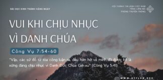 Vui Khi Chịu Nhục Vì Danh Chúa – 1/9/2024