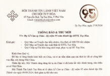 Thông Báo & Thư Mời V/v Dự Lễ Cảm Tạ Chúa – Kỷ Niệm 95 Năm Thành Lập HTTL Tuy Hoà