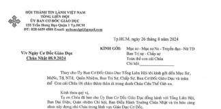 UB.CĐGD: Thông Báo V/v Ngày Cơ Đốc Giáo Dục – Chúa Nhật 08/09/2024
