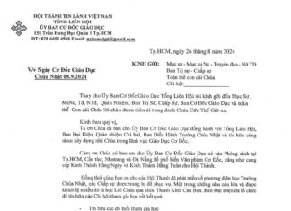 UB.CĐGD: Thông Báo V/v Ngày Cơ Đốc Giáo Dục – Chúa Nhật 08/09/2024