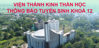 Thông Báo Tuyển Sinh Khóa 12 – Chương Trình Cử Nhân Thần Học – VTKTH