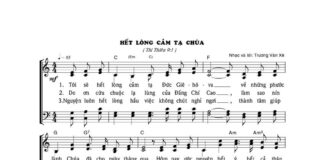 Bài hát: HẾT LÒNG CẢM TẠ CHÚA