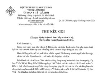 Thư Kêu Gọi V/v Cứu Trợ Nạn Nhân Lũ Lụt Tại Miền Bắc