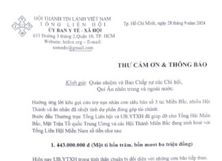 UB.YTXH – Thư Cảm Ơn & Thông Báo