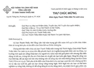 UB.TTN – Thư Chúc Mừng Nhân Ngày Thanh Thiếu Niên Tin Lành 2024