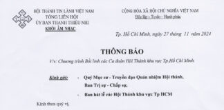UB.TTN – Thông Báo V/v Chương Trình Bồi Linh Các Ca Đoàn Hội Thánh Khu Vực Tp.HCM