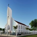 PHỐI CẢNH MẶT HÔNG NHÀ THỜ TIN LÀNH MỸ AN ĐANG KHỞI CÔNG XÂY DỰNG