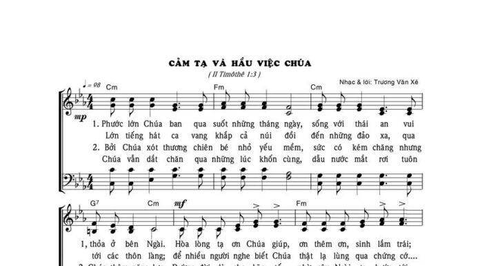 Bài hát: CẢM TẠ VÀ HẦU VIỆC CHÚA