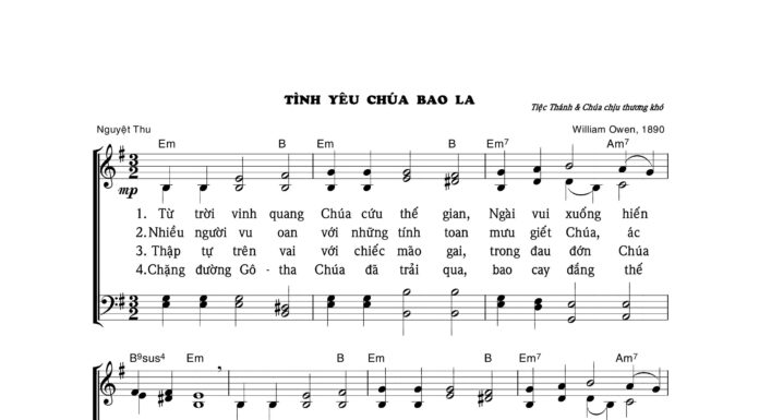 Bài hát: TÌNH YÊU CHÚA BAO LA