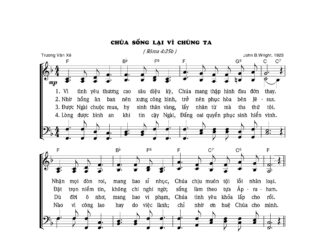 Bài hát Phục sinh: CHÚA SỐNG LẠI VÌ CHÚNG TA