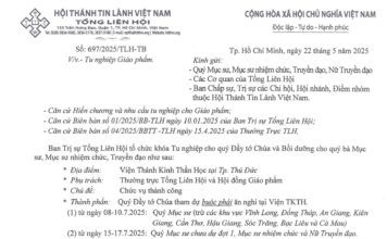 Thông Báo V/v Tu Nghiệp Giáo Phẩm