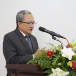 Mục sư Phan Đình Hảo Trưởng ban Ban Đại diện Tin Lành tỉnh Đồng Nai cầu nguyện khai lễ